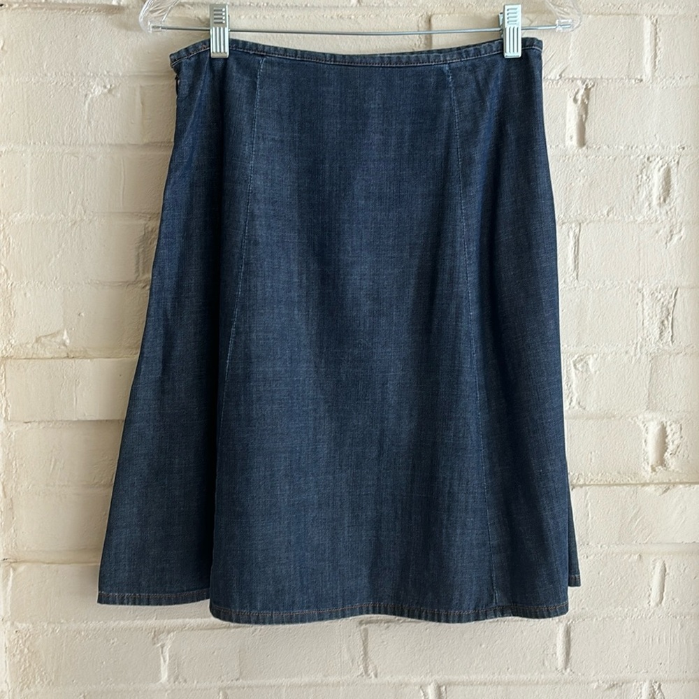 Halogen Dark Denim A-Line Skirt